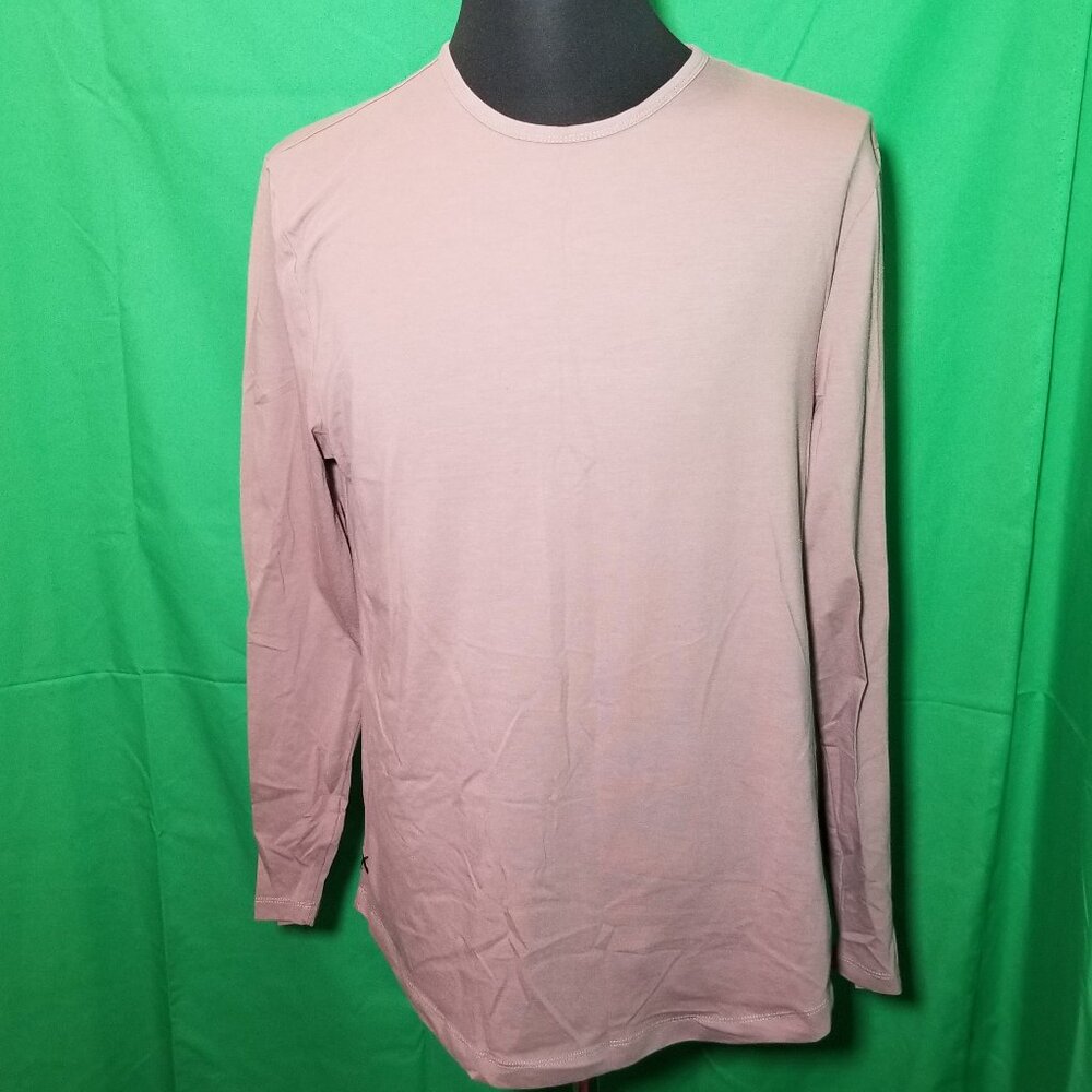 Cuts Long Sleeve Shirt Curve-Hem Umber Brown Mens XL Soft Active Lounge Wear Gym